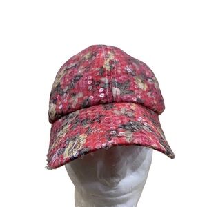 Floral Sequin Baseball Cap NWOT